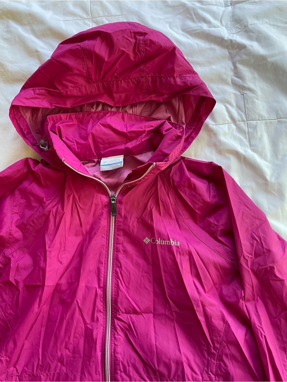Columbia Women's Bright Fuchsia Hooded Windbreaker Jacket Size Medium - Picture 2 of 9